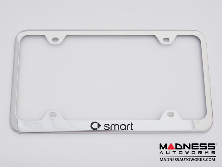 smart fortwo License Plate Frame (Wideface) Stainless Steel SMART